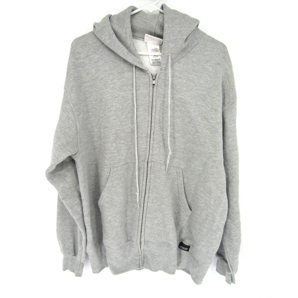 USA Olympic Full Zip Hoodie Mens Medium Gray Vintage Fleece Sweatshirt